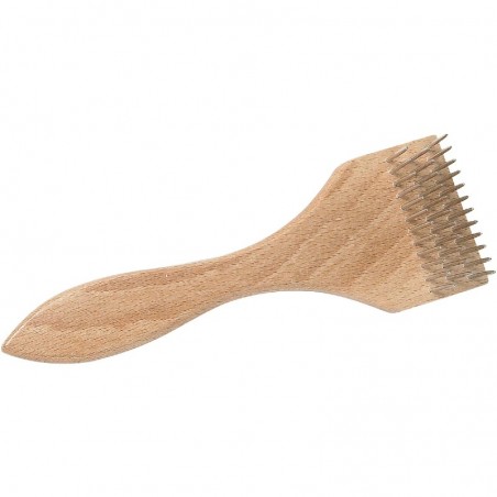 Brosse étrille à pointes 3 rangs IdealDog en bois - JungleVet
