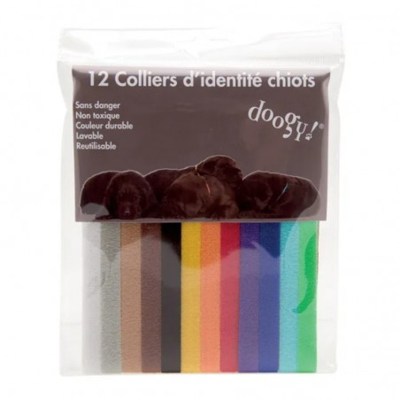 Colliers d'identification pour chiots Doogy - Lot de 12 - JungleVet