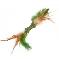 Jouet pour chat Wouapy Bobine double en matatabi à plumes - JungleVet