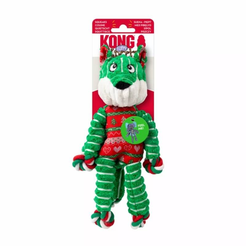 Jouet pour chien Kong Holiday Floppy Knots Fox - JungleVet