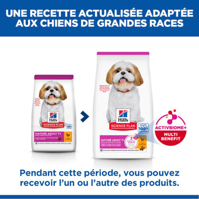 Hill's Science Plan Mature adult 7+Small & Mini pour chien au poulet - JungleVet