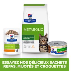 Hill's Prescription Diet Metabolic Weight and Diabetes Management pour chat au Poulet - JungleVet