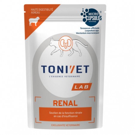 Tonivet Chat Renal Agneau Sachet repas - 12 sachets de 80 g - JungleVet
