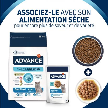 Advance Chat Adult Sterilized Poisson Sachet Repas - 12 x 85 g