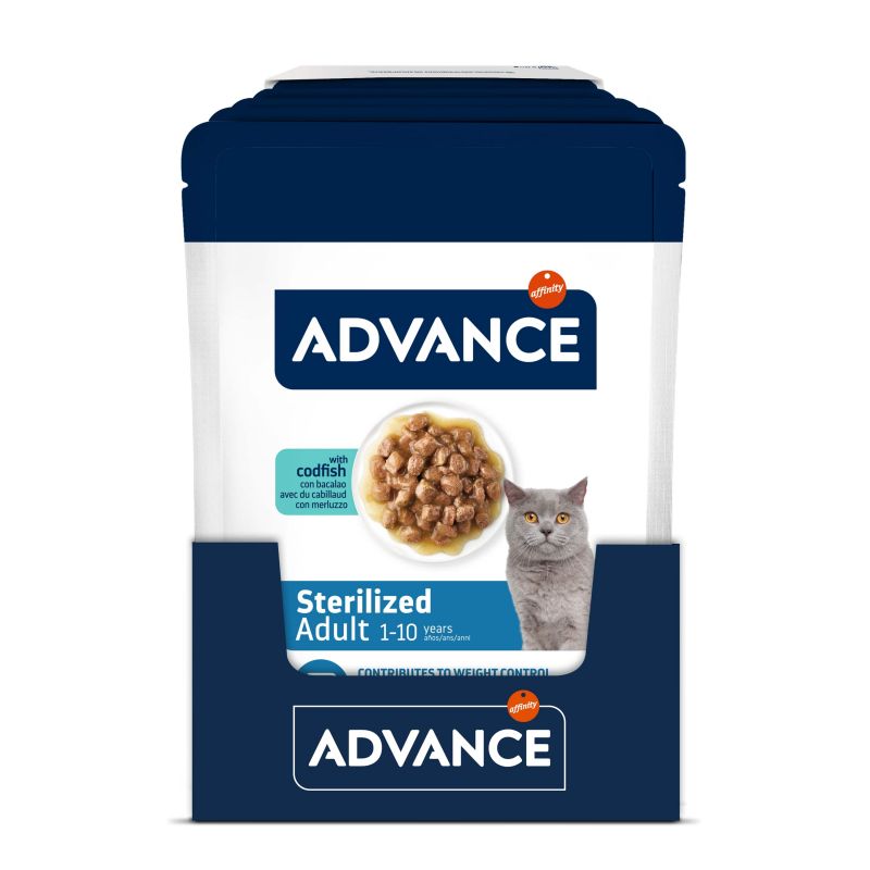 Advance Chat Adult Sterilized Poisson Sachet Repas - 12 x 85 g