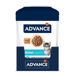 Advance Chat Kitten Poulet Sachet Repas - 12 x 85 g