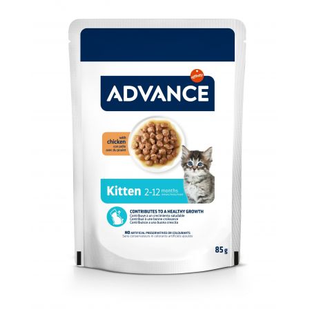Advance Chat Kitten Poulet Sachet Repas - 12 x 85 g
