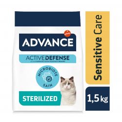 Advance Active Defense Chat Sterilized Sensitive Care Saumon sac de 1,5 kg