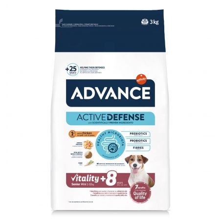 Advance Active Defense Chien Vitality +8 Senior Mini au Poulet Sac de 3 kg