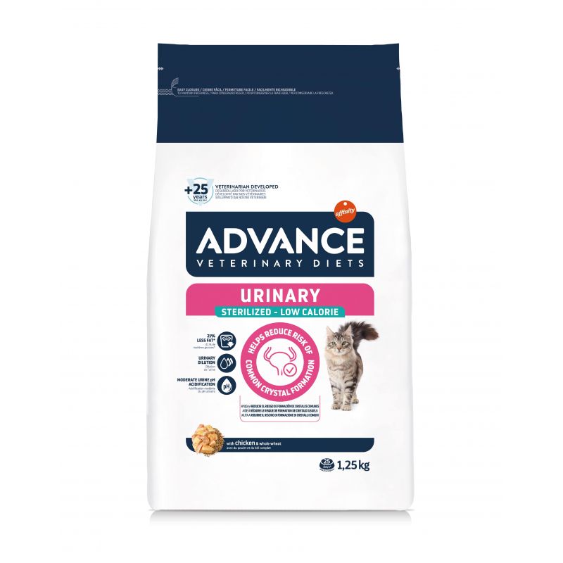 Advance Chat Active Defense Urinary Sterilized Low Calorie Sac de 1,25 kg