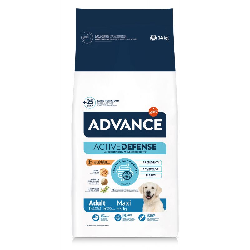 Advance Chien Active Defense Adult Maxi Poulet sac de 14 kg
