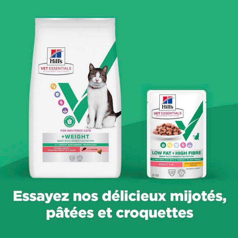 Hill's Vet Essentials Chat Multi Benefit+Weight Young Adult Saumon - Sac de 3 kg