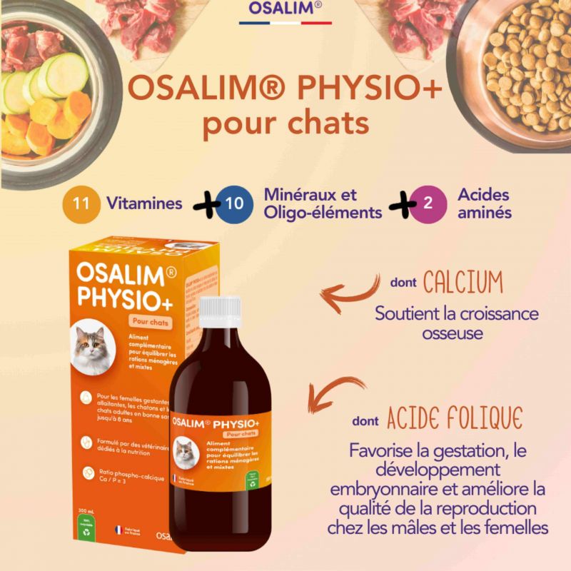 Osalim Physio + Chat - Flacon de 300 ml + seringue - JungleVet