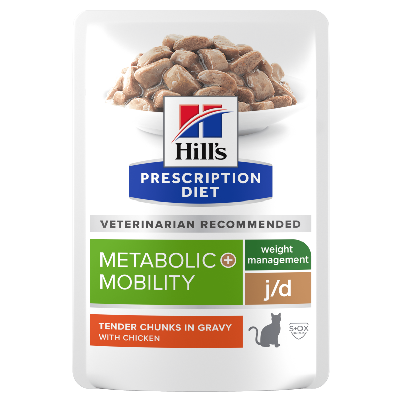 Hill's Prescription Diet Chat j/d Metabolic + Mobility Poulet - 12 sachets de 85 g - JungleVet